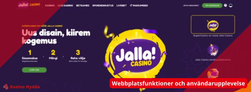 Webbplatsfunktioner och användarupplevelse