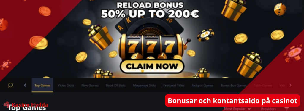 Bonusar och kontantsaldo på casinot